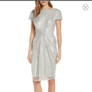 Tadashi Shoji sequinned lace evening dress